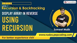 Display Array in Reverse using Recursion Algorithms in JAVA Recursion Playlist