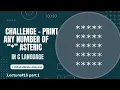 Challenge - Printing any number of in C Programiing Language Lecture 16 part 1