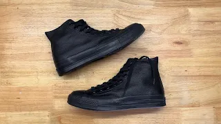 Converse Chuck Taylor 70 Tonal Black leather unboxing and on feet