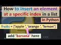 How to insert an element at a specific index in a list Python
