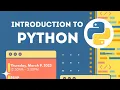Introduction to Python Workshop Recording Spring 2023
