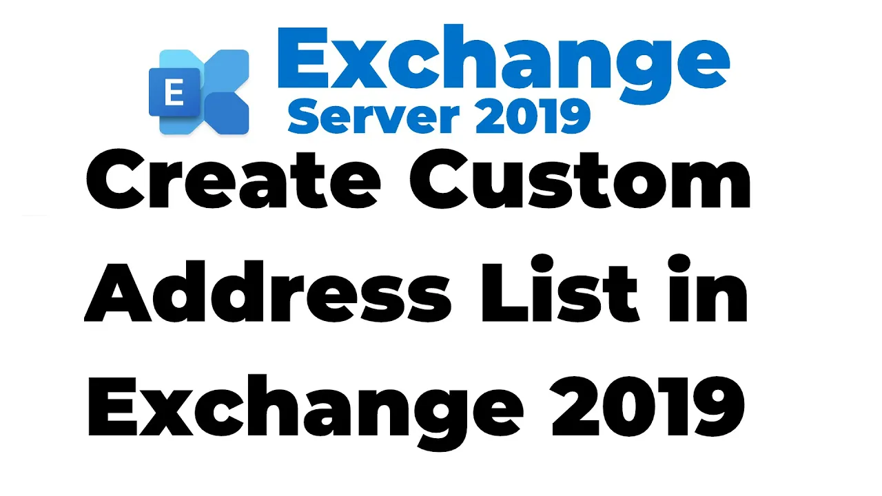 Configure Address Lists in Exchange Server 2016