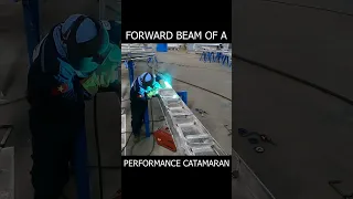 Watch the complete build on youtube #odiseacatamarans #performanceboats #welding #boatbuild