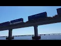Train crossing North Escambia Bay bridge