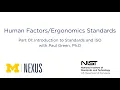 Human Factors Ergonomics Standards - Part 01 Introduction to Standards and ISO