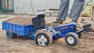 Remote control homemade tractor Farmtrac with Loded trolley working in new project @MrPendujatt22 