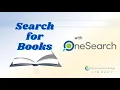 Search for Books Using OneSearch