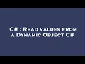 C Read values from a Dynamic Object C