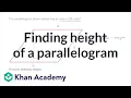 Finding height of a parallelogram