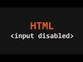 input disabled Tag HTML