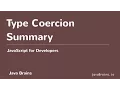 JavaScript for Developers 18 - Type Coercion Summary
