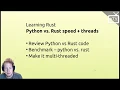 Rust Python vs Rust benchmark and code comparison adding multi-threading part 1
