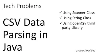 Introduction to CSV Data Parsing in Java How to parse the data from given CSV in Java