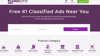 Adslane UK Classifieds ads posting platform FREE