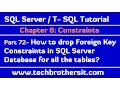 How to drop Foreign Key Constraints in SQL Server Database for all the tables - SQL Server Part 72