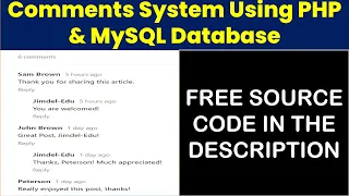 Comments System in PHP With MySQL Database Source Code
