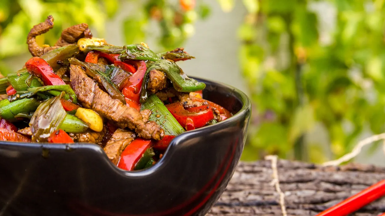 Tolles Rezept für Kartoffeln mit Gemüse und Fleisch, Rezept für das Abendessen in einer Pfanne #161