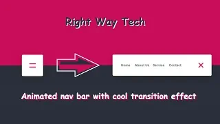 Pure CSS Animated nav bar with cool transition effect Html Css only