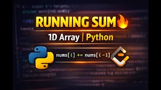 Running Sum of 1D Array Python Solution Explained Step by Step LeetCode