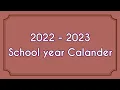 2022 to 2023 school year calendar