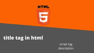 HTML - what is title tag in html script tag in html Web Development Tutorial
