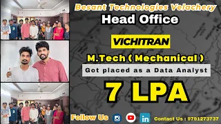Student Success story M.Tech Mechanical to Data Analyst with 7LPA