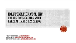 How to Create a - HIBC Barcode with Image Generator