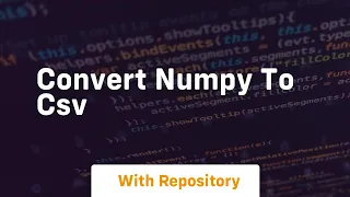 convert numpy to csv