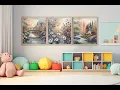 Set of 3 Vintage Art Prints Nature Landscape Printable Wall Art Antique Prints Muted Paintings