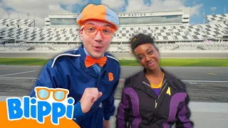 Blippi and Meekah Work the Race Track | Fun with Blippi! | Blippi Educational Songs for Kids