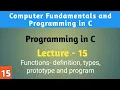 Lecture - 15 Functions