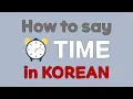 How to say time in Korean