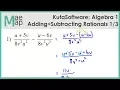 KutaSoftware Algebra 1 - Adding And Subtracting Rational Expressions Part 1