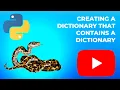 Creating a dictionary that contains a dictionary Python