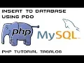 Tagalog PHP Tutorial Part 3 Insert to DB or MYSQL using PDO