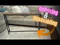 Unboxing Assembling the HOOBRO Skinny Console Table with Power Outlets