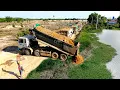 Lagu Incredible 1DAY Full Action Land Filling Up Operating Dozer DH17C3 Pushing Stone \u0026 Truck 24T Dumping