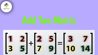 How To add Two Metrix using Nested Loop in Python Programming