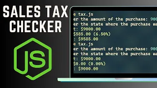 Build US Sales Tax Calculator CLI App - Node programming SQLite DB