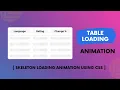 Table Loading Animation Using Html CSS Skeleton Loading Animation CSS
