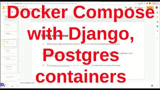 Using Docker Compose for Django backend Postgres containers