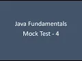 Mock Test - 4 Java Fundamentals Nxtwave
