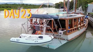 Davit Complete and Dinghy Onboard: Yabá Gets Ready to Sail! — Sailing Yabá 254