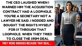 THE CEO LAUGHED WHEN I WARNED HIM THE ACQUISITION CONTRACT HAD A LOOPHOLE YOU RE A SECRETARY NOT 