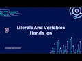 Java Essentials Blueprint - Literals and Variables Hands-on