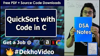 QuickSort Algorithm in Hindi With Code in C