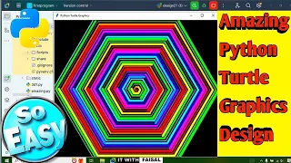 Hexagonal Spiral Design Using Python Turtle Easy Python Turtle Graphics Drawing Art For Beginners
