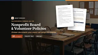 Nonprofit Board Policy Templates 16 Fillable Governance Volunteer Documents
