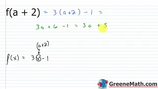 Algebra 2 Lesson Function Notation