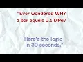 Why 1 BAR 0 1MPa
